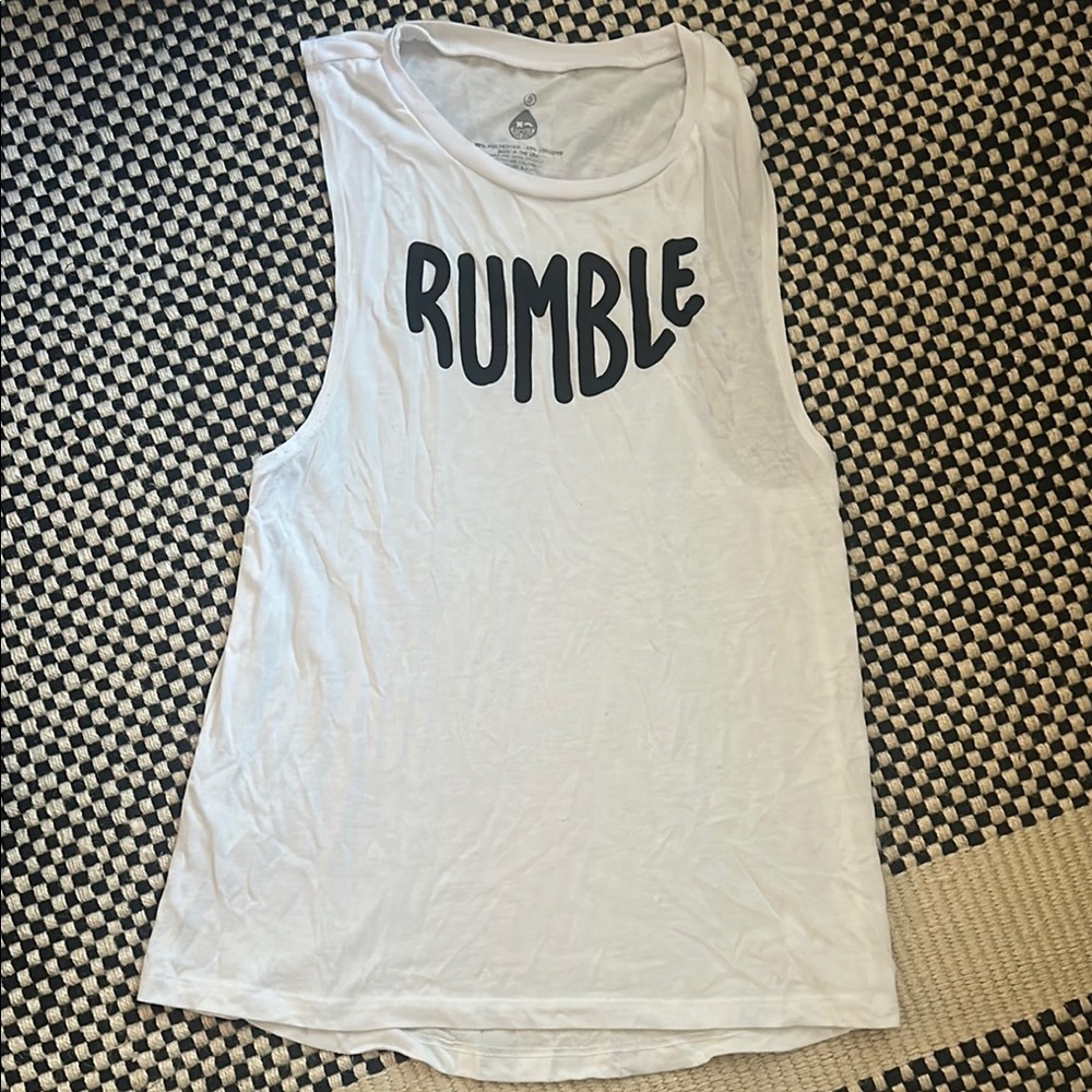 White Sleeveless Rumble Tank Top